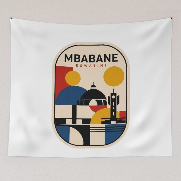Item preview, Mbabane Eswatini Retro Geometric Abstract Skyline designed and sold by k3rstman1.