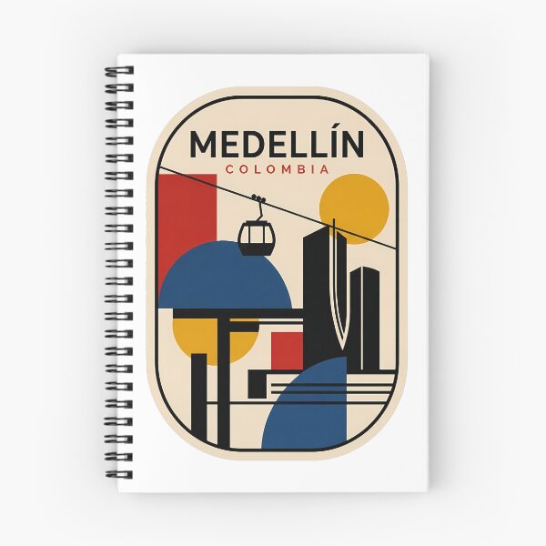 Item preview, Retro Medellin Colombia Bauhaus Style Cityscape designed and sold by k3rstman1.