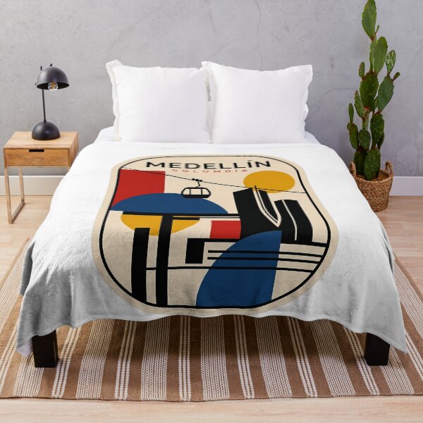 Item preview, Retro Medellin Colombia Bauhaus Style Cityscape designed and sold by k3rstman1.