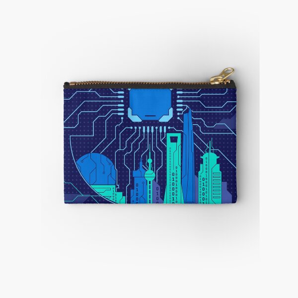Item preview, Futuristic Digital City With Chinese Landmarks designed and sold by Lexkon Liu's art.