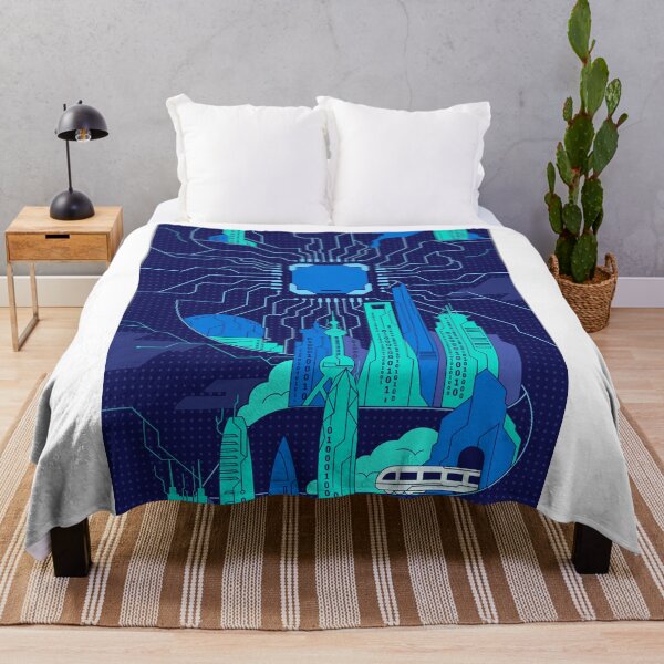 Item preview, Futuristic Digital City With Chinese Landmarks designed and sold by Lexkon Liu's art.
