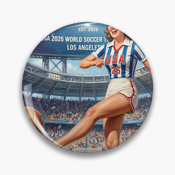 Item preview, USA Soccer Pin-Up Girl Vintage Style Sports Art Print designed and sold by Vincent-68.