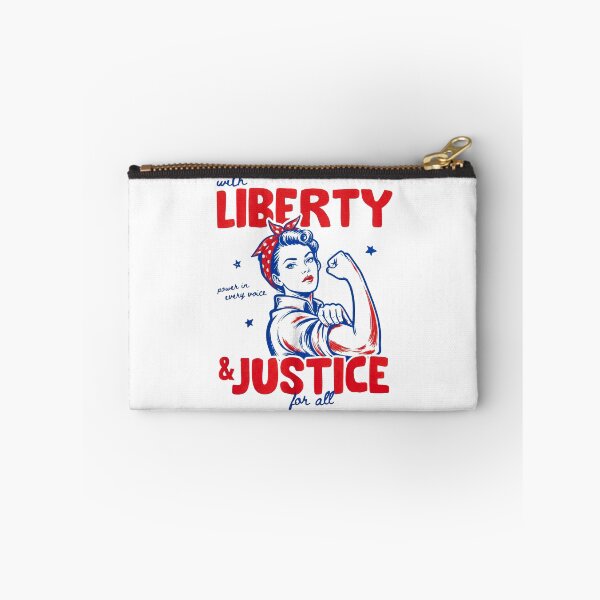 Item preview, Liberty And Justice For All Power Woman, Liberal 4th of July ,Anti-Trump designed and sold by KustMeram.