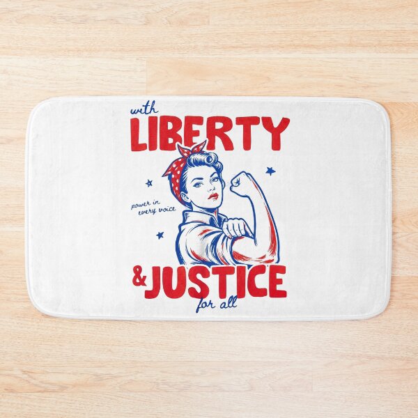 Item preview, Liberty And Justice For All Power Woman, Liberal 4th of July ,Anti-Trump designed and sold by KustMeram.