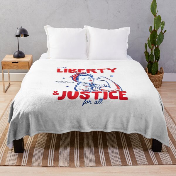Item preview, Liberty And Justice For All Power Woman, Liberal 4th of July ,Anti-Trump designed and sold by KustMeram.