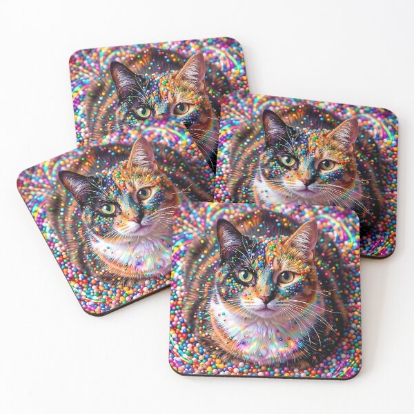 Item preview, Psychedelic Candy Cat Neon Sprinkles designed and sold by ToxicInkArt.