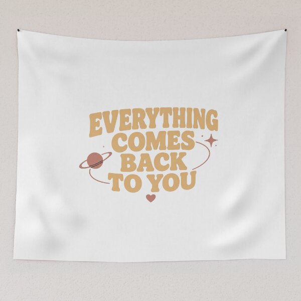 Item preview, Everything Comes Back To You – Romantic Orbit Typography Design designed and sold by Lovestickerco.