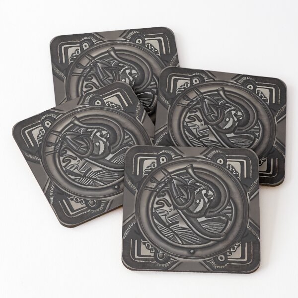Item preview, Dark Ouroboros Serpent Circle Ancient Seal Abstract Art designed and sold by YugenWorkshop.