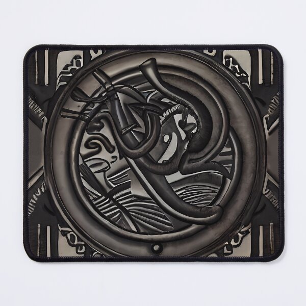 Item preview, Dark Ouroboros Serpent Circle Ancient Seal Abstract Art designed and sold by YugenWorkshop.