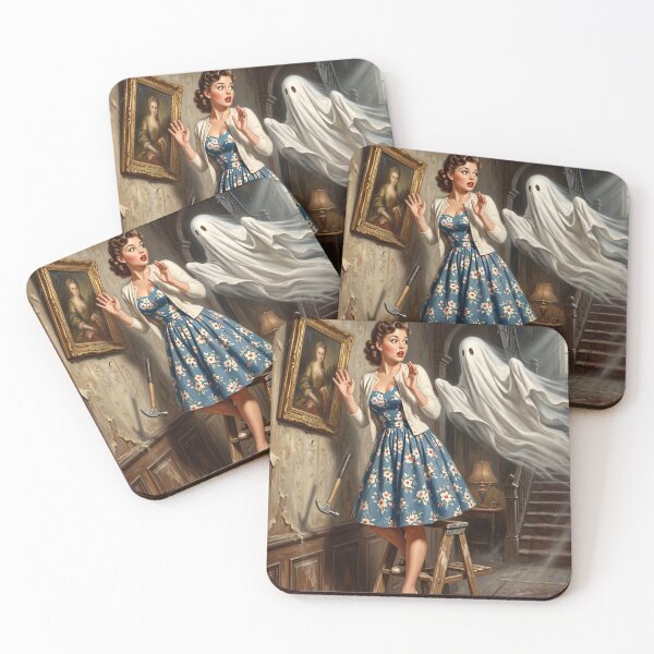 Item preview, Vintage Pin-Up Ghost Encounter Wall Art designed and sold by Vincent-68.