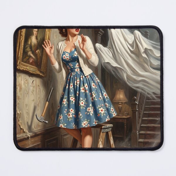Item preview, Vintage Pin-Up Ghost Encounter Wall Art designed and sold by Vincent-68.