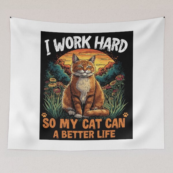Item preview, I Work Hard So My Cat Can Have a Better Life – Orange Tabby Cat Gift designed and sold by DanubeDesigns.