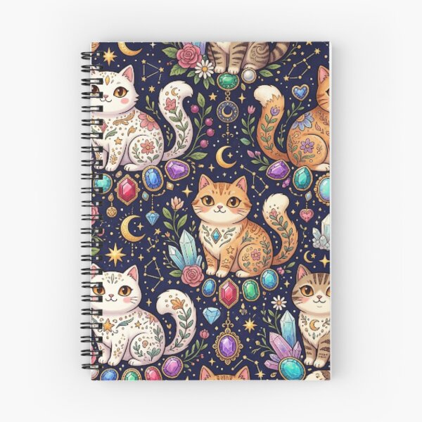 Item preview, Magic Crystal Cats and Gems Pattern  designed and sold by Iampoji.