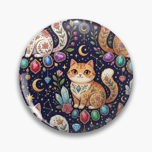 Item preview, Magic Crystal Cats and Gems Pattern  designed and sold by Iampoji.