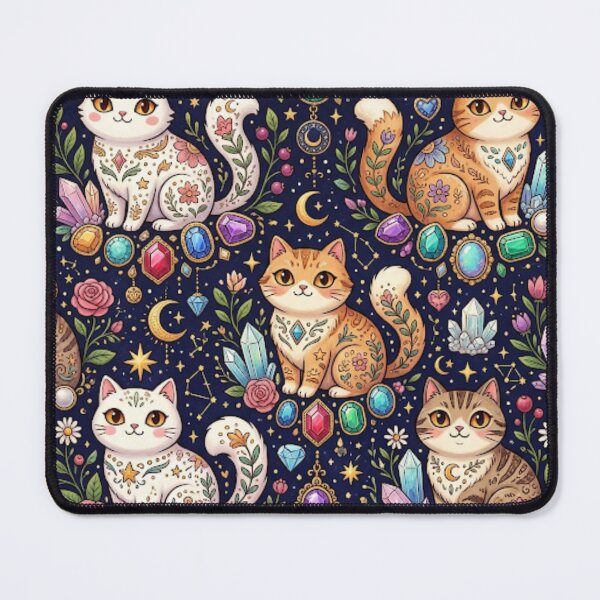 Item preview, Magic Crystal Cats and Gems Pattern  designed and sold by Iampoji.