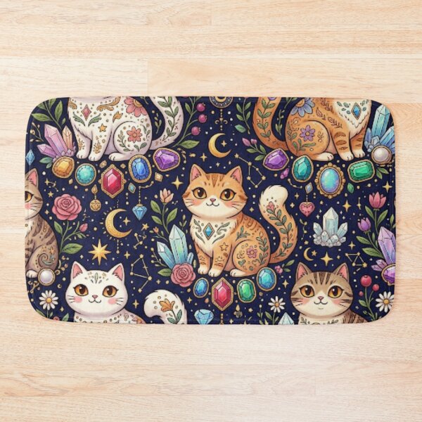 Item preview, Magic Crystal Cats and Gems Pattern  designed and sold by Iampoji.