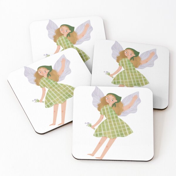 Item preview,  Fairy In Green Checkered Dress Kawaii Art designed and sold by carlottaiart.