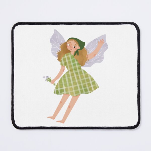 Item preview, Fairy In Green Checkered Dress Kawaii Art designed and sold by carlottaiart.