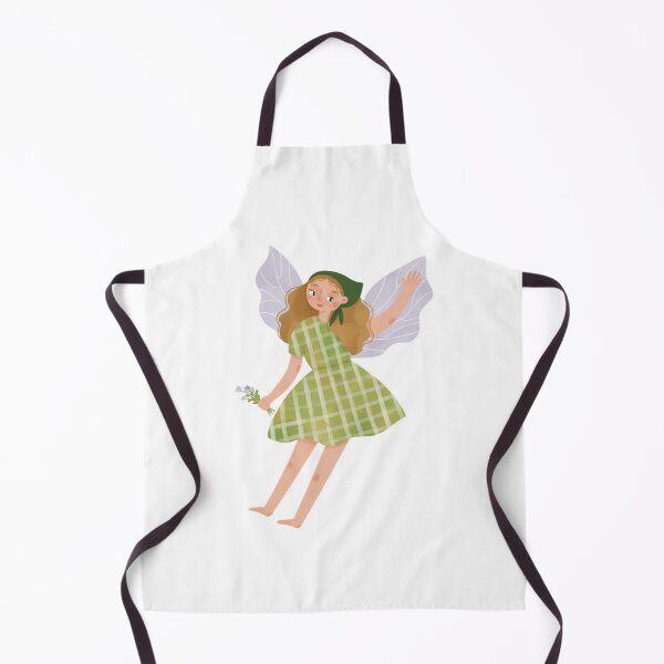 Item preview, Fairy In Green Checkered Dress Kawaii Art designed and sold by carlottaiart.