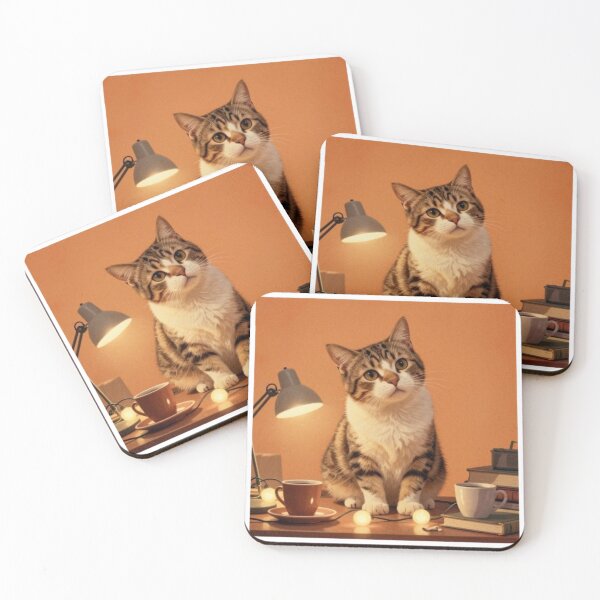 Item preview, Overstimulated Retro Cat Desk Chaos | Vintage 70s Funny Coffee Cat Illustration designed and sold by RandomWalker.