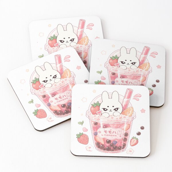 Item preview, Kawaii Strawberry Bubble Tea Bunny designed and sold by kokoriiland.