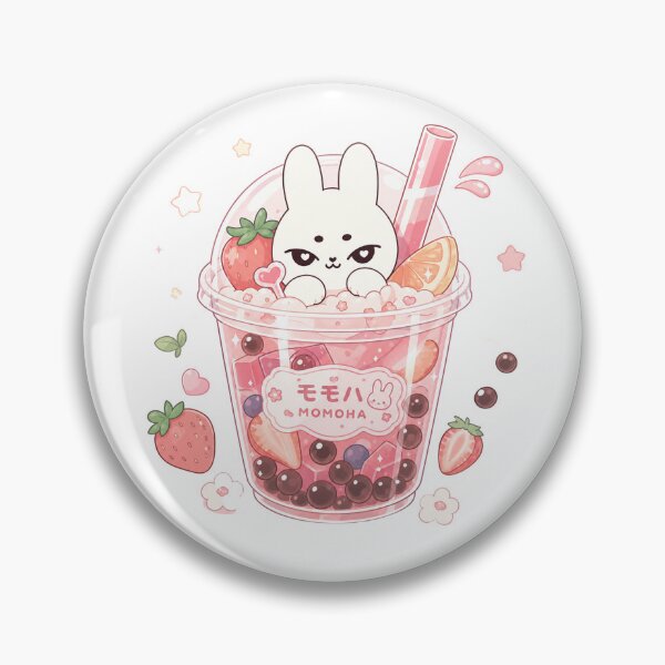 Item preview, Kawaii Strawberry Bubble Tea Bunny designed and sold by kokoriiland.