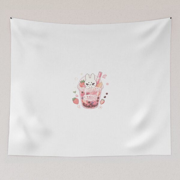 Item preview, Kawaii Strawberry Bubble Tea Bunny designed and sold by kokoriiland.