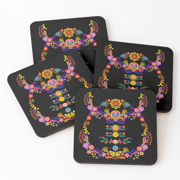 Item preview, Scandinavian Folk Art Floral Frame | Colorful Nordic Ornament designed and sold by GorinART.