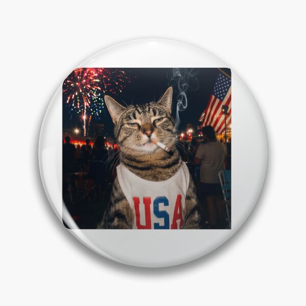 Item preview, Funny 4th of July, Patriotic Smoking Cat,  designed and sold by KustMeram.