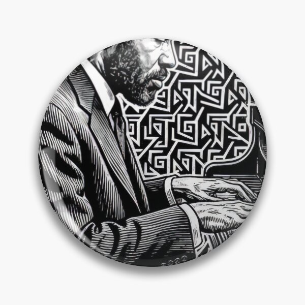 Item preview, Thelonious Monk Legendary Jazz Piano Player Linotype Art Original Design - Gift for Vinyl Collector, Jazz Fan or Musician #7156 designed and sold by kraftwerk-lab.