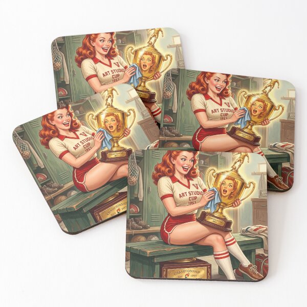 Item preview, 1953 Pin-Up Girl Champion Locker Room Vintage Art designed and sold by Vincent-68.