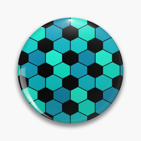 Item preview, Aqua Blue Soccer Ball Hexagon Pattern designed and sold by BlackthornDsign.