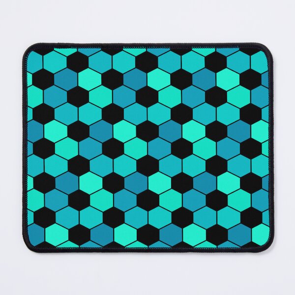 Item preview, Aqua Blue Soccer Ball Hexagon Pattern designed and sold by BlackthornDsign.