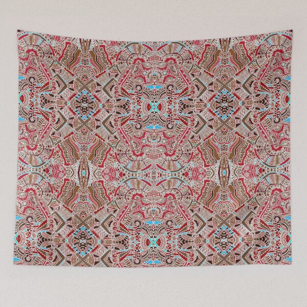 Item preview, Tribal Mandala Seamless Pattern – Rust Brown Turquoise Ethnic Geometric Print designed and sold by 555Design.