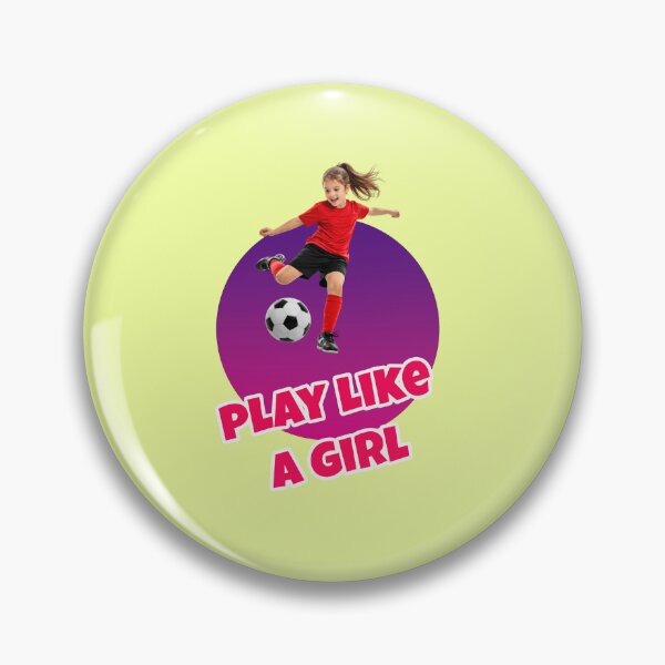 Item preview, Play like a girl, female football player kicks ball designed and sold by Mauswohn.