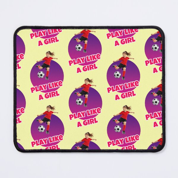 Item preview, Play like a girl, female football player kicks ball designed and sold by Mauswohn.