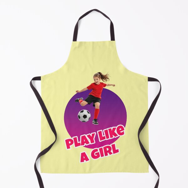 Item preview, Play like a girl, female football player kicks ball designed and sold by Mauswohn.