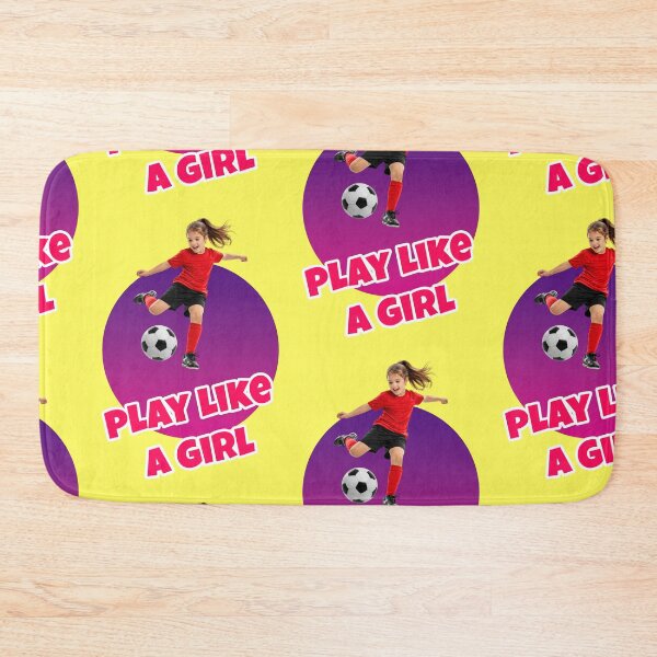 Item preview, Play like a girl, female football player kicks ball designed and sold by Mauswohn.