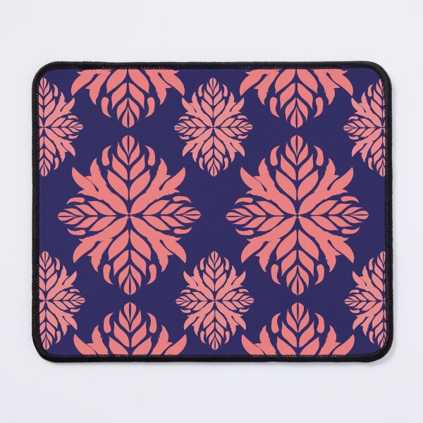 Item preview, Luxury botanical seamless pattern in coral pink and dark blue colors. designed and sold by AjjimaJKM.