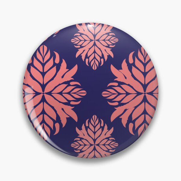 Item preview, Luxury botanical seamless pattern in coral pink and dark blue colors. designed and sold by AjjimaJKM.