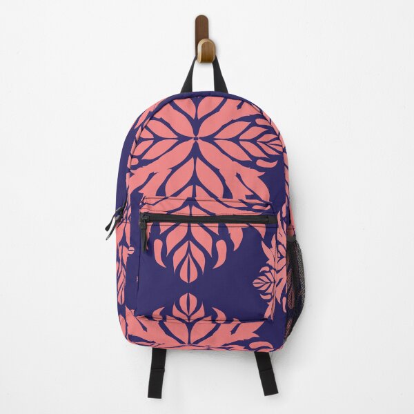 Item preview, Luxury botanical seamless pattern in coral pink and dark blue colors. designed and sold by AjjimaJKM.