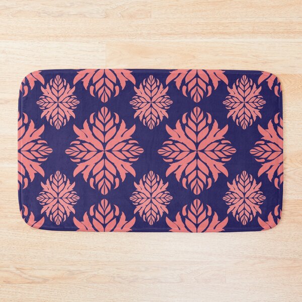 Item preview, Luxury botanical seamless pattern in coral pink and dark blue colors. designed and sold by AjjimaJKM.