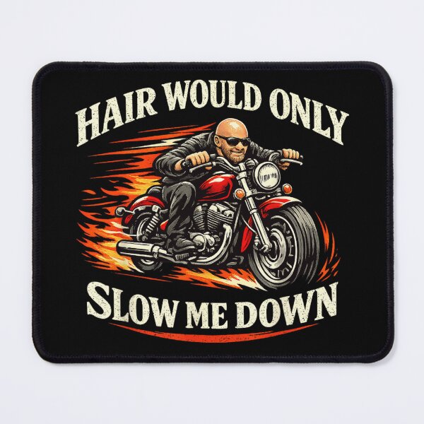 Item preview, Funny Bald Biker Hair Would Only Slow Me Down Motorcycle Rider Design designed and sold by ObukiLantara.