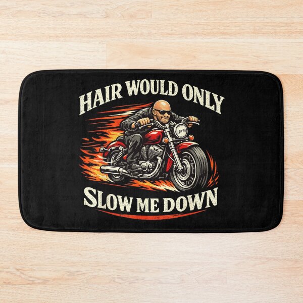 Item preview, Funny Bald Biker Hair Would Only Slow Me Down Motorcycle Rider Design designed and sold by ObukiLantara.