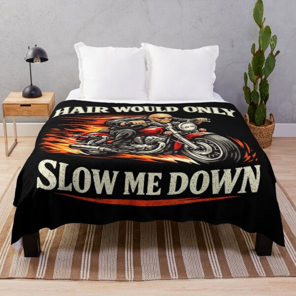 Item preview, Funny Bald Biker Hair Would Only Slow Me Down Motorcycle Rider Design designed and sold by ObukiLantara.