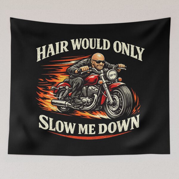 Item preview, Funny Bald Biker Hair Would Only Slow Me Down Motorcycle Rider Design designed and sold by ObukiLantara.