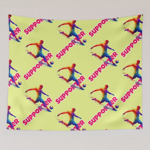 Item preview, A football supporter shoots a ball in bright colors. designed and sold by Mauswohn.