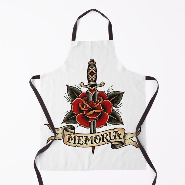Item preview, Rose with dagger old school tattoo designed and sold by Mario-Mora-Art.