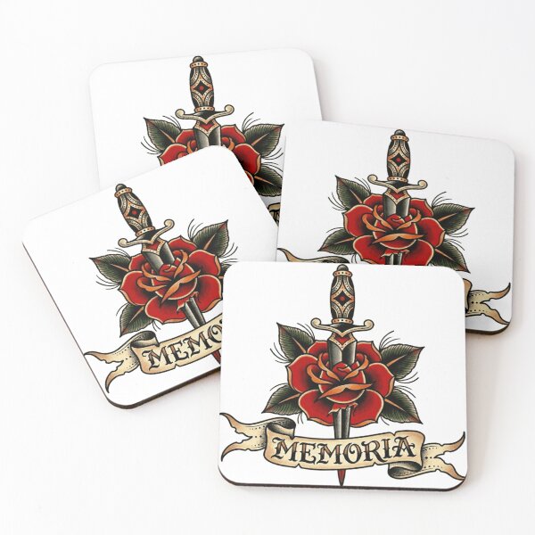 Item preview, Rose with dagger old school tattoo designed and sold by Mario-Mora-Art.