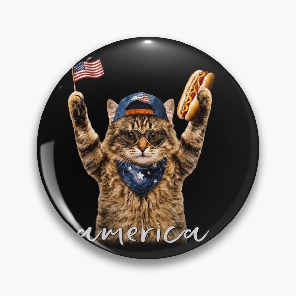 Item preview, Funny 4th of July, Funny Patriotic Cat American Flag Hot Dog designed and sold by KustMeram.